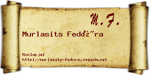 Murlasits Fedóra névjegykártya
